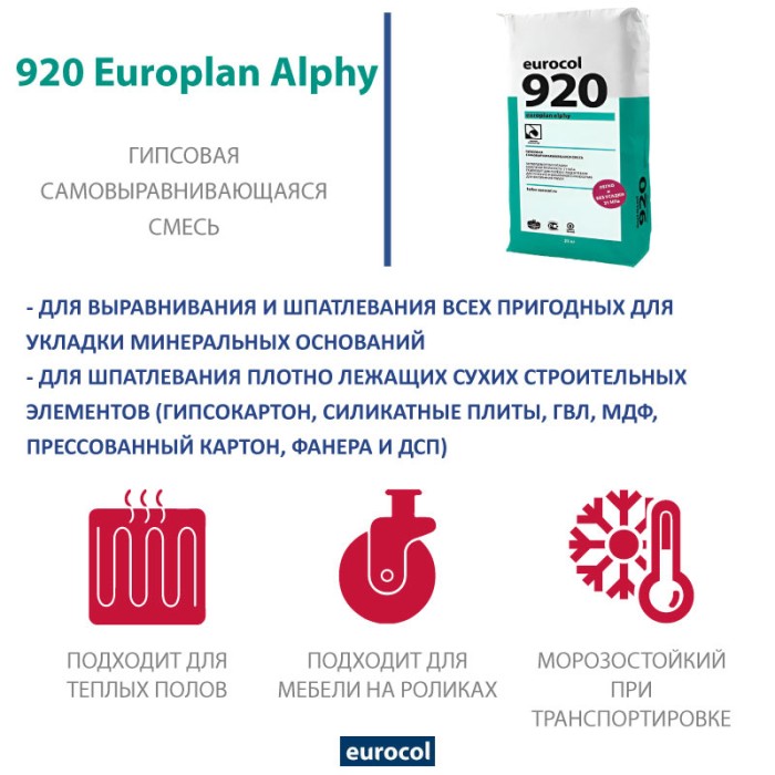 Смесь Forbo Eurocol 920 Europlan Alphy, 25 кг