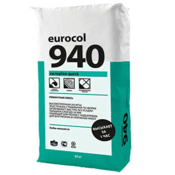 Ремонтная смесь Forbo Eurocol 940 Europlan Quick, 25 кг