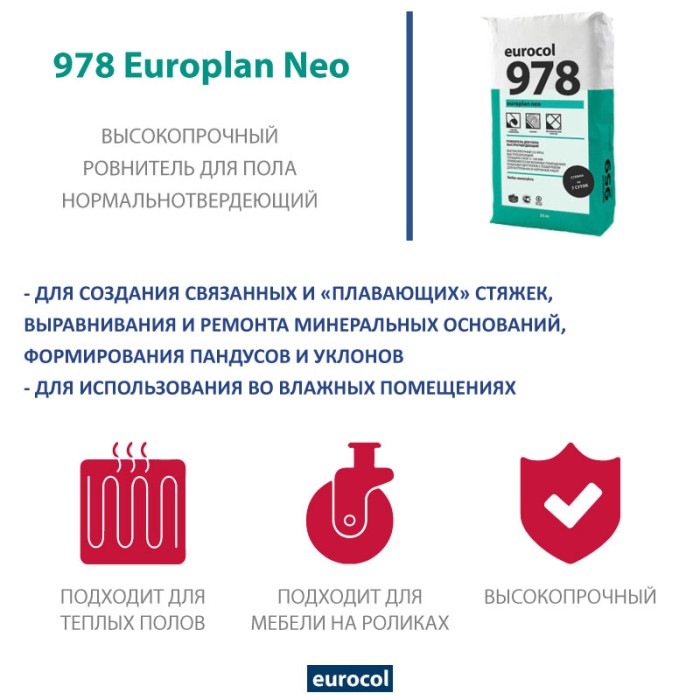 Смесь Forbo Eurocol 978 Europlan Neo, 25 кг