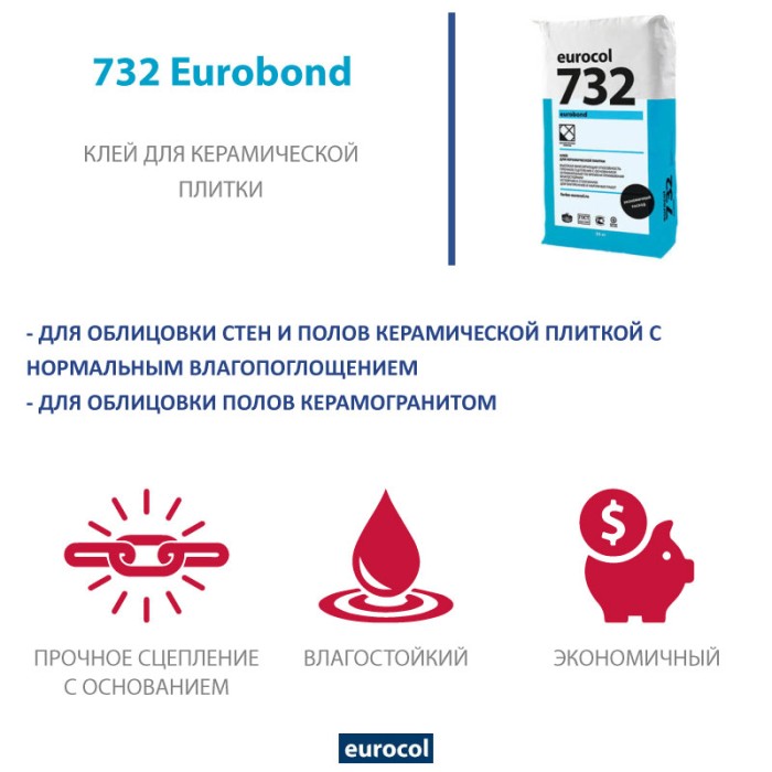 Клей для плитки Forbo Eurocol 732 Eurobond, 25 кг