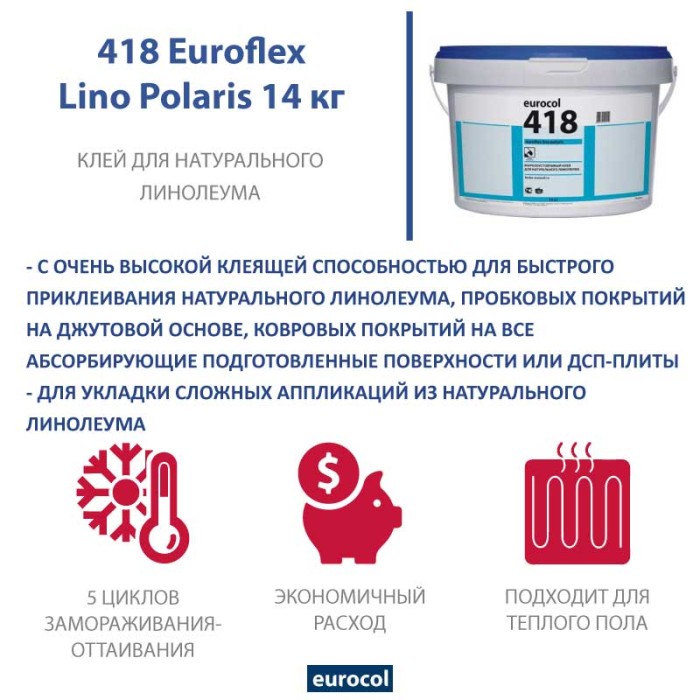 Клей Forbo Eurocol 418 Euroflex Lino Polaris, 14 кг